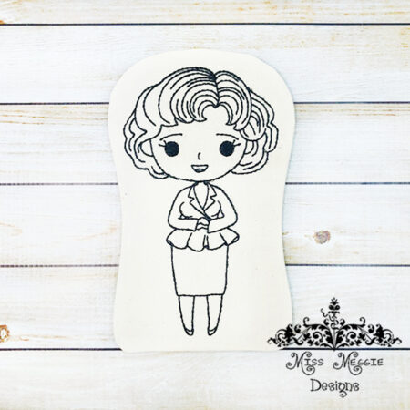 Doodle doll coloring stuffie GG Rose ITH Embroidery file