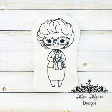 Doodle doll coloring stuffie GG Sophia ITH Embroidery file