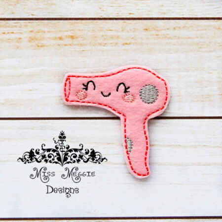 Hair Dryer Blow Dryer Feltie ITH design digital file