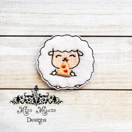 Lamb Sheep Pizza Feltie ITH design digital file