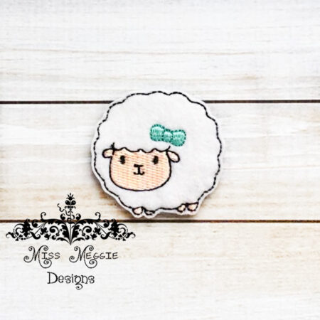 Lamb Sheep bow Feltie ITH design digital file