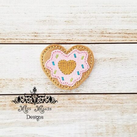 Heart Donut feltie ITH Embroidery design file