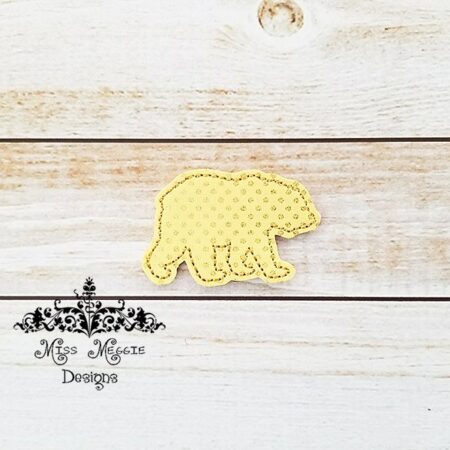 Bear Outline woodland forest feltie ITH Embroidery design file