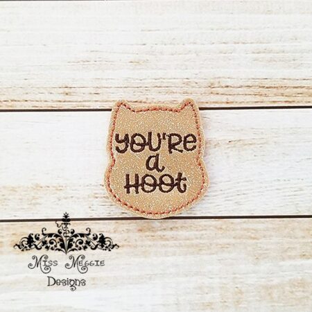 You're a hoot Owl Valentine feltie ITH Embroidery design file