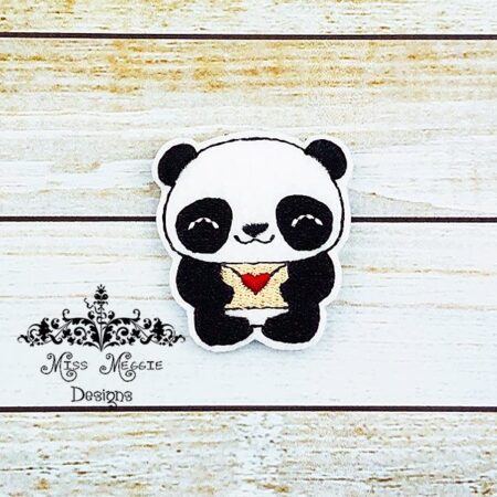 Valentine Panda Love Letter  feltie ITH Embroidery design file