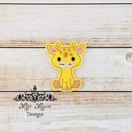 Lennie the Giraffe Animal zoo feltie ITH Embroidery design file