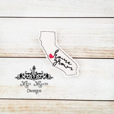California Home Grown feltie ITH Embroidery design file
