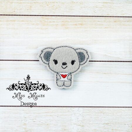 Koala Love Letter Happy Mail feltie ITH Embroidery design file