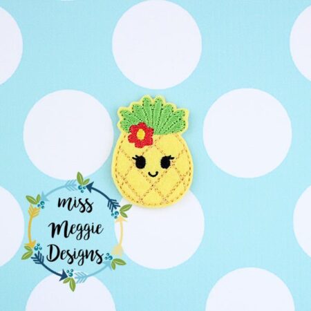 Kawaii Pineapple feltie ITH Embroidery design file