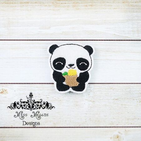 Panda Grocery Food feltie ITH Embroidery design file