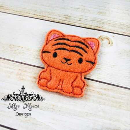 Tiger Roar zoo animal feltie design ITH embroidery design file