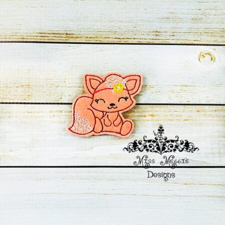 Girl Fox feltie design ITH embroidery design file