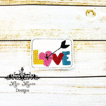 Love Arrow Heart feltie design ITH embroidery design file