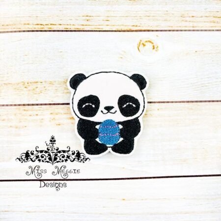 Panda Egg Spring feltie design ITH embroidery design file