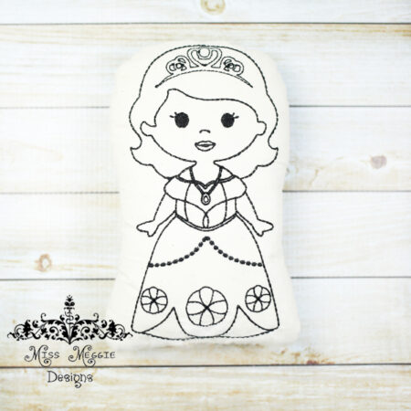 Doodle doll coloring stuffie Sophie ITH Embroidery file