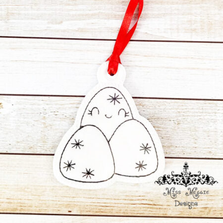 Gumdrops Christmas Coloring ornament ITH Embroidery design file