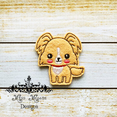 Dog Doggie Papillon ITH Embroidery design file