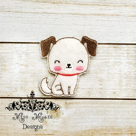 Doggie Dog sitting feltie ITH Embroidery design file