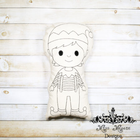 Doodle coloring doll stuffie elf Embroidery design  file