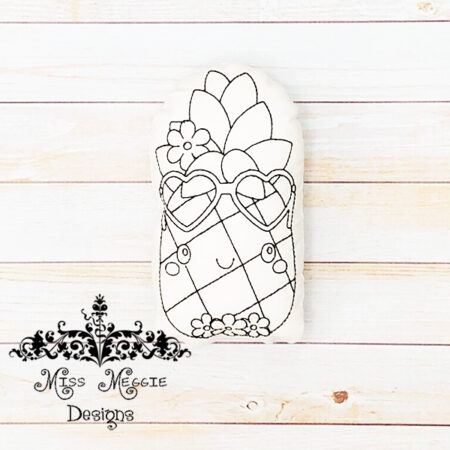 Doodle coloring stuffie doll Pineapple girl  ITH Embroidery file