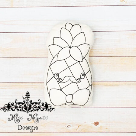 Doodle coloring stuffie  doll Pineapple man ITH Embroidery file