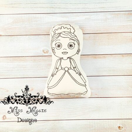 Doodle coloring stuffie doll Reading Princess ITH Embroidery fil
