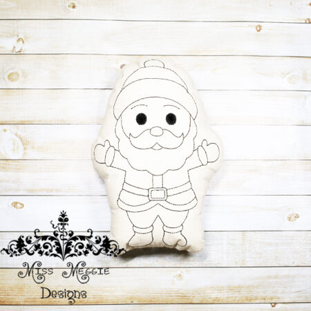 Doodle coloring doll stuffie Santa Embroidery design file