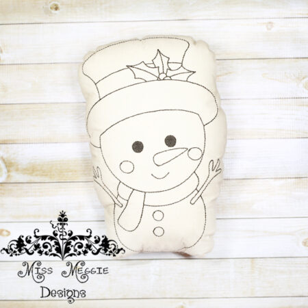 Doodle coloring stuffie  doll Snowman ITH Embroidery file