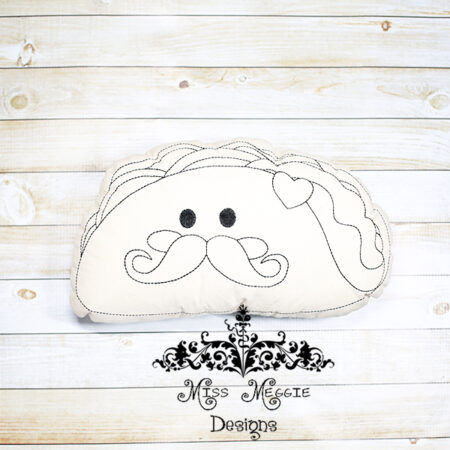 Doodle coloring doll stuffie Taco mustache Embroidery file