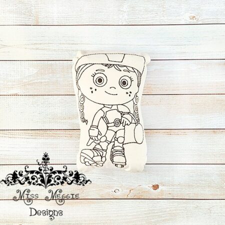 Doodle coloring doll stuffie Wonder Reader Embroidery file