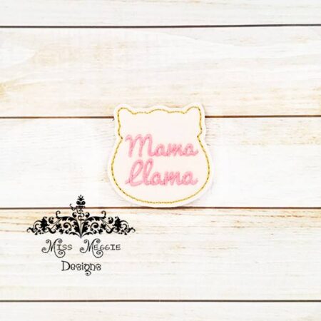 Mama Llama feltie design ITH embroidery design file