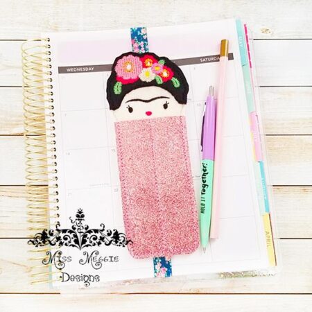 Book Planner Pen Holder ITH Embroidery design file | Miss Meggie Designs