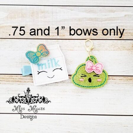 Bow feltie set two sizes Tiny Small ITH Embroidery design file