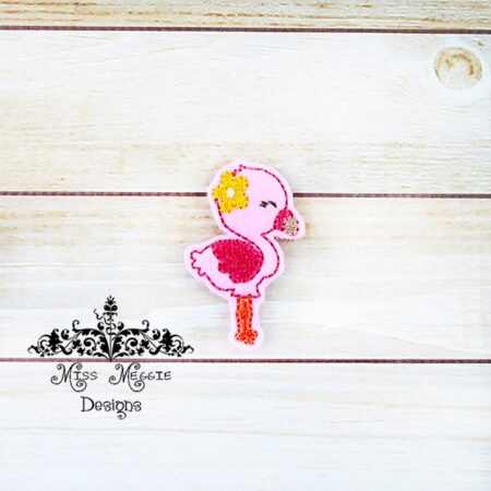 Flamingo Summer  feltie design ITH embroidery design file
