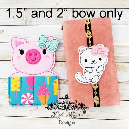 Bow feltie set two sizes large ITH Embroidery design file