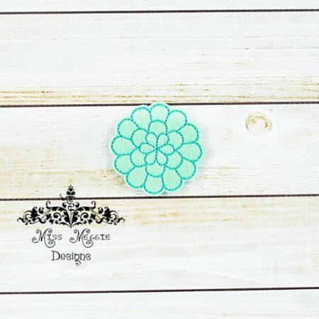 Dahlia Flower Spring feltie design ITH embroidery design file