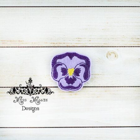 Pansy Flower Spring feltie design ITH embroidery design file