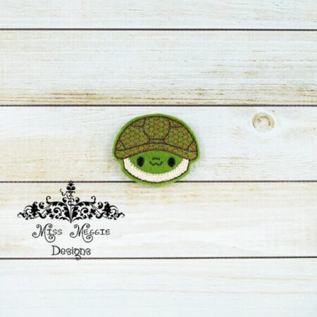 Hiding Baby Turtle Shell feltie design ITH embroidery design