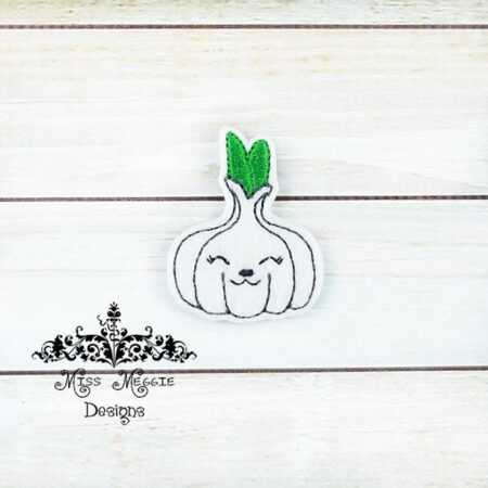 Kawaii Garlic Bulb feltie design ITH embroidery design file