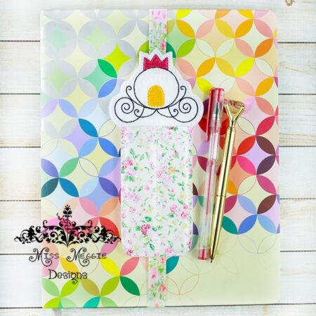 Planner 2 pen holder Princess Carriage ITH Embroidery design