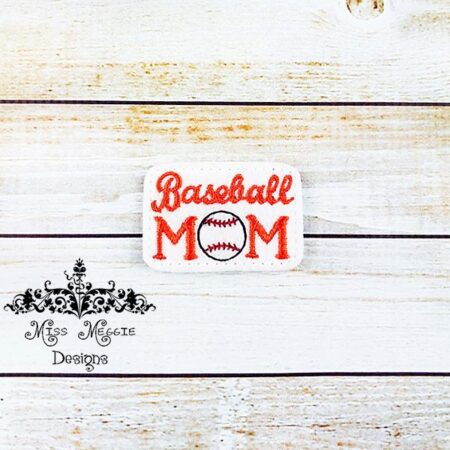 Baseball Mom feltie design ITH embroidery design file