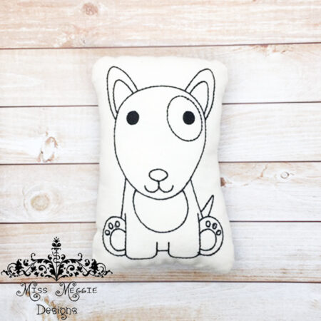 Doodle doll coloring stuffy Dog Bull Terrier ITH Embroidery file