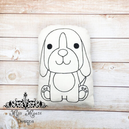 Doodle doll coloring stuffy Hound Dog  ITH Embroidery file