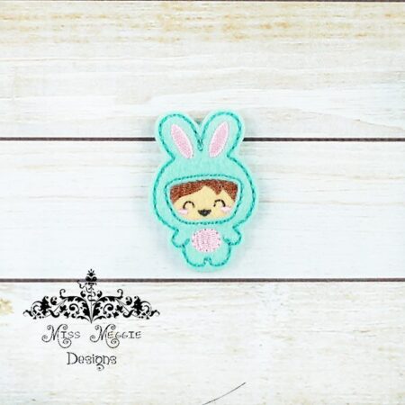 Bunny Boy Costume feltie design ITH embroidery design file