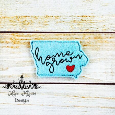 Home grown Iowa feltie design ITH embroidery design file