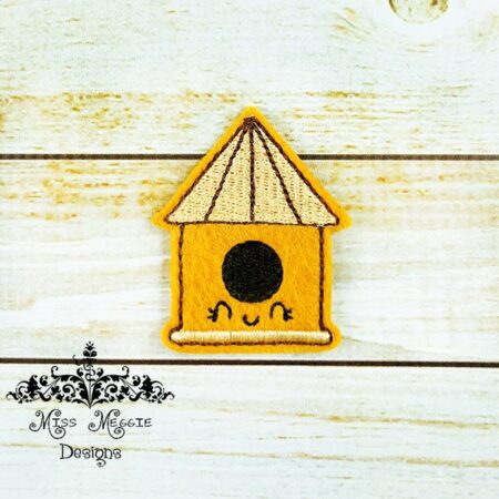 Bird House Kawaii  feltie design ITH embroidery design file