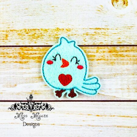 Spring Bird happy feltie design ITH embroidery design file