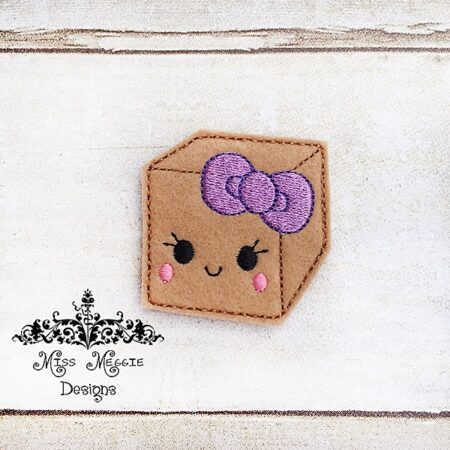 Cute Box / ice cube feltie design ITH embroidery design file