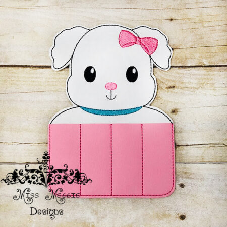 Crayon holder Puppy Dog ITH Embroidery design file