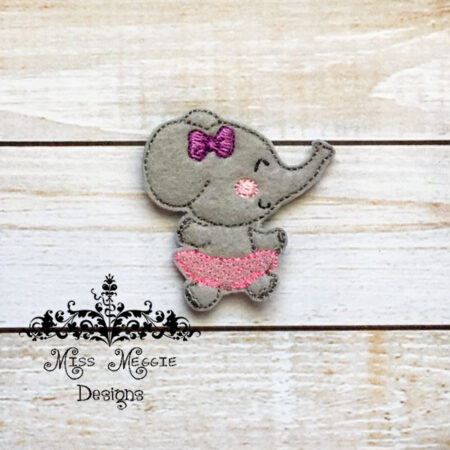Elephant Ballet feltie ITH Embroidery design file